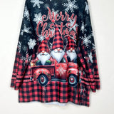Christmas Patterned V-Neck Sweater, Long Sleeve