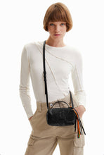 Load image into Gallery viewer, Crossbody with leather effect with Floral Embroidery