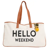 Canvas "Hello Weekend" Tote Bag