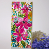 Flat Handmade Candle - All Over Pink Flowers & Greenery