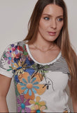Graphic Tee Floral Print Cotton