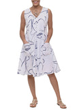 Poppie Dress in Navy Ribbon