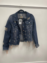 Load image into Gallery viewer, Cropped Denim Jacket Graffiti