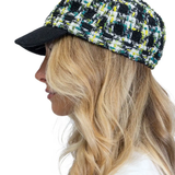 Tweed Plaid Bouclé Cadet Cap