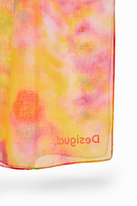 Rectangular foulard with out-of-focus print