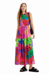 Long flower cut-out dress Women