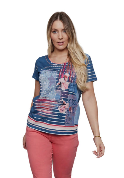 Graphic Tee Floral Print Cotton