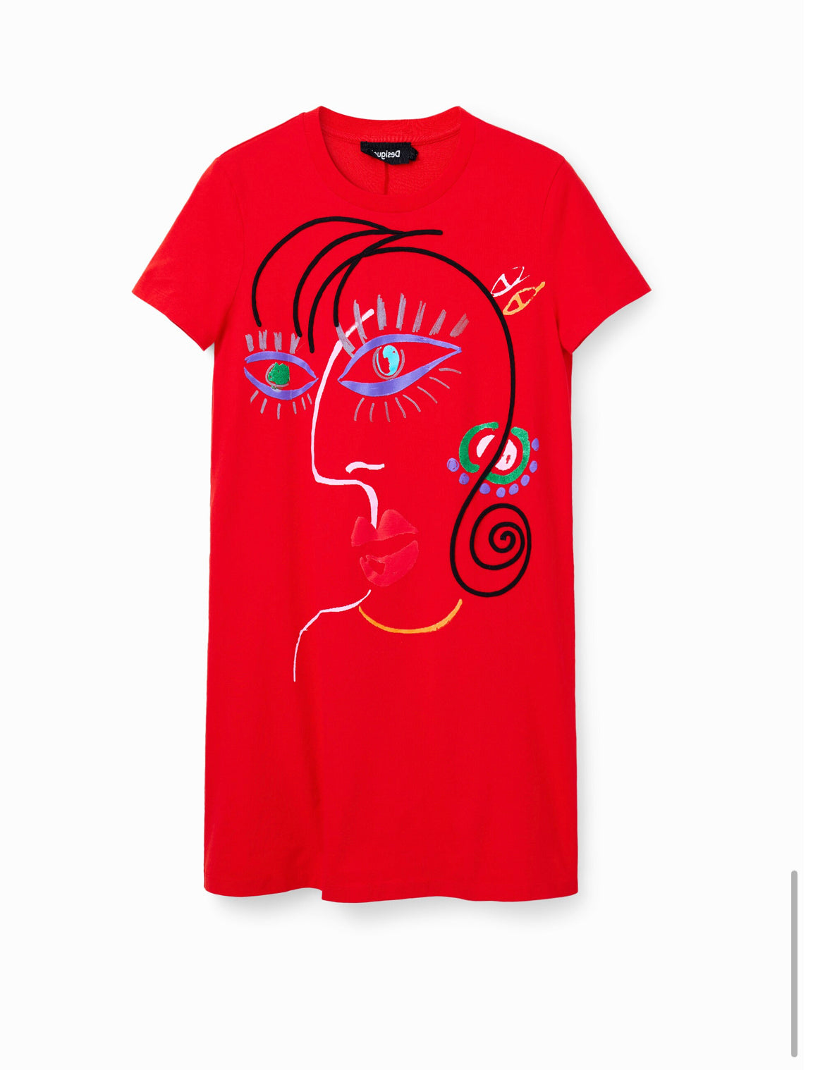 Arty face T-shirt dress women