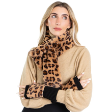 Load image into Gallery viewer, 2-Piece Scarf and Fingerless Glove Set with Faux Fur