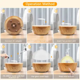 Remote Handmade Glass & Real Wood Essential Oil Diffuse