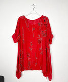 Linen Blouse Floral Pattern