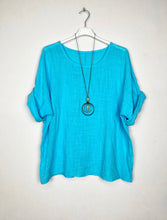 Load image into Gallery viewer, Cotton Blouse Solid Color w/Necklace