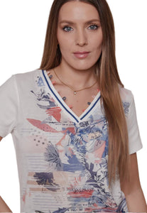 Graphic Tee Floral Print Cotton