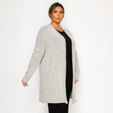 Cozy Pocket Cardigan with Pearls Curve