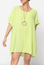 Load image into Gallery viewer, Long Cotton Blouse Solid Color w/Necklace