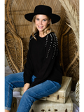 Knitted Sweater with Pearls