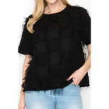Top with Textured Feathered Chiffon
