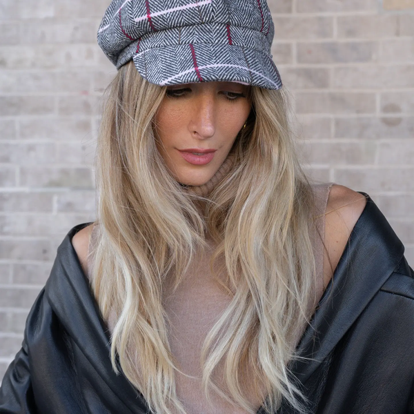 Line Pattern Newsboy Cabby Cap