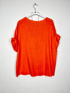 Cotton Blouse Solid Color w/Necklace