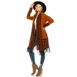 Fringe Tribal Knit Cardigan Sweater