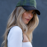 Neon Check Pattern Baseball Cap