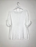 Cotton Blouse Solid Color w/Necklace