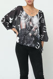 3/4 sleeve knitted sweater