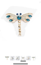 Load image into Gallery viewer, Blue Crystal Rhinestones Brooch Dragonfly Shape