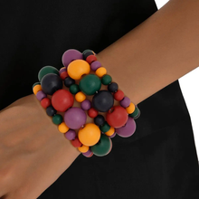 Load image into Gallery viewer, Wood Bead 5 Pcs Multicolor Stretch Bracelet Set