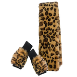 2-Piece Scarf and Fingerless Glove Set with Faux Fur