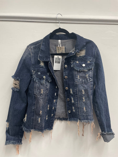 Cropped Denim Jacket Graffiti