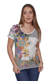 Graphic Tee Floral Print Cotton
