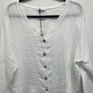 Linen Button Down Blouse -women