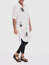 Load image into Gallery viewer, White Buttons Down Dress in Doodle Spots