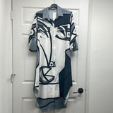 Printed long shirt with Pockets.