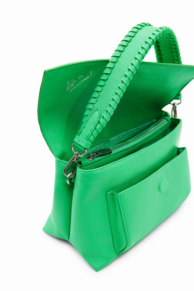 Green Midsize half logo crossbody bag women