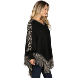 Tribal Fringe Poncho Sweater