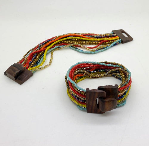 Bohemian Beaded Wooden Bracelet