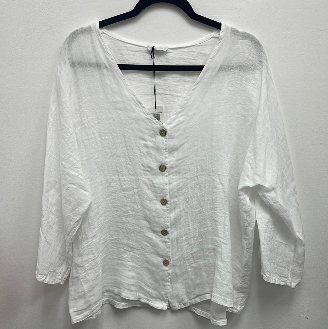 Linen Button Down Blouse -women