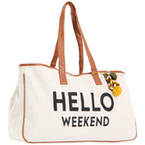 Canvas "Hello Weekend" Tote Bag