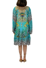 Load image into Gallery viewer, Silk Royal Green Peacock Dress
