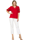Pointe Knit Top with Pearls