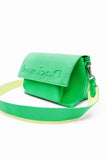 Green Midsize half logo crossbody bag women