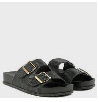 Crystal Buckled Slip on Sandals