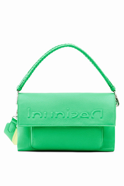 Green Midsize half logo crossbody bag women