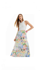 Long Dress with 2 piece effect sleeveless women