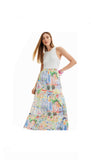 Long Dress with 2 piece effect sleeveless women