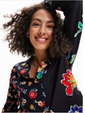 Floral half-and-half shirt women