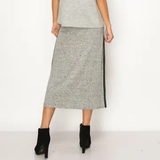 Cozy Knit Foldover Color Block Midi Skirt