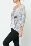 3/4 sleeve knitted sweater